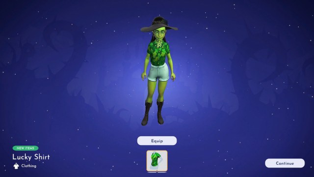 A player with green skin wearing a green clover shirt in marvel rivals.