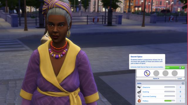 The Secret Spice Skill Mastery Perk on a Sim in The Sims 4.