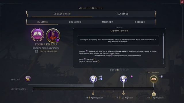 Civilization 7 screenshot of the Culture Legacy path in the beginning stages of a match.