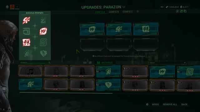 Antivirus Attempts screen Warframe