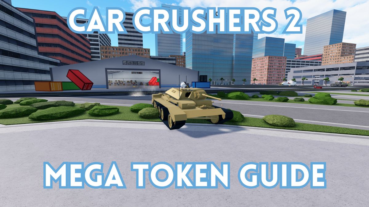 A Car Crushers 2 player is driving a tank