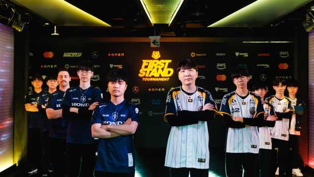 Team Liquid and CTBC Flying Oyster get ready to walk onstage at First Stand Tournament 2025 Round Robin Stage on March 13, 2025 at LoL Park in Seoul, Korea.