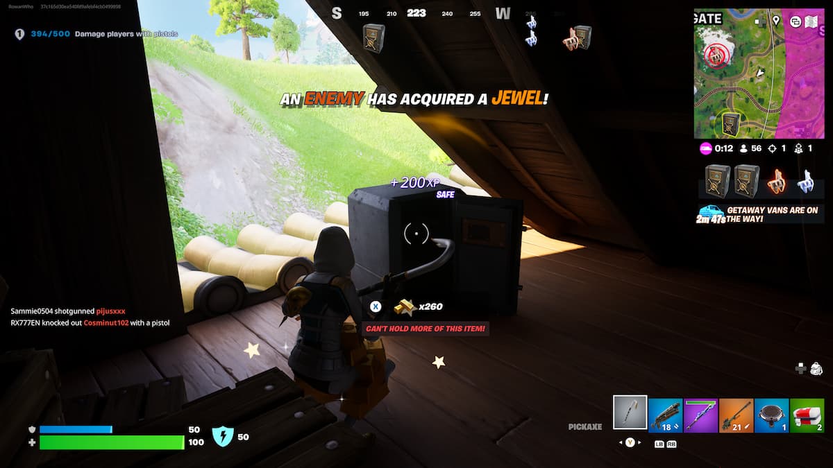 character opens safe