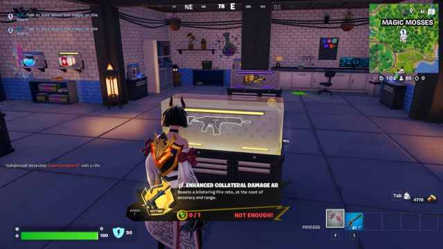 Picture showing player buying the Collateral Damage AR in Fortnite.