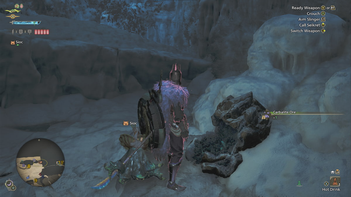 Looting Carbalite Ore in Monster Hunter Wilds