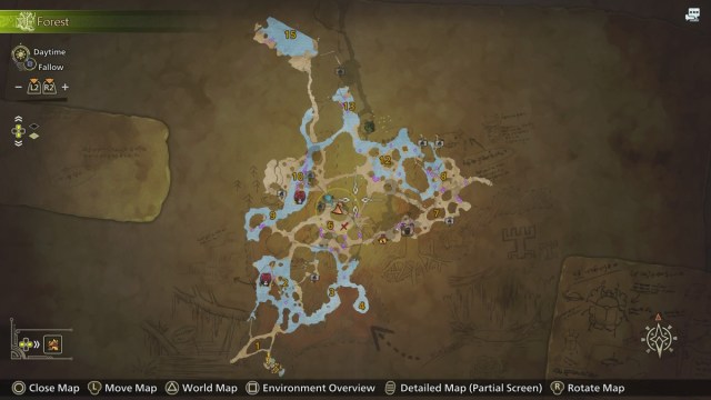 Lower Forest map in MH Wilds