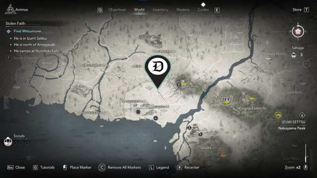Mitsumune location in Assassin's Creed Shadows