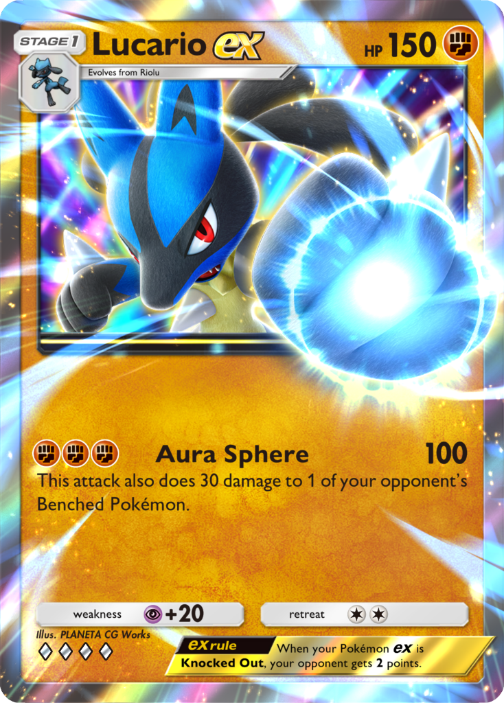 Lucario ex Pokémon TCG Pocket card.