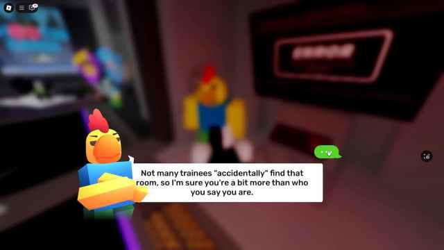 A Rivals player is receiving new instructions from the Hunt NPC