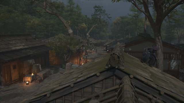 Sneaking through the village AC Shadows