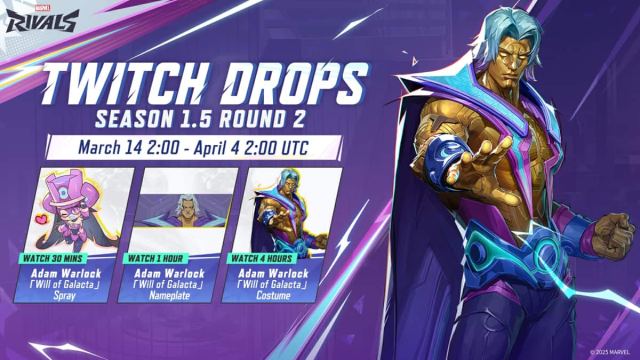 An image showing available Twitch drops in Marvel Rivals.