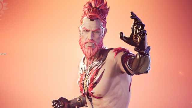 Corona, a Lancer with red hair and a beard and robotic arms in FragPunk.