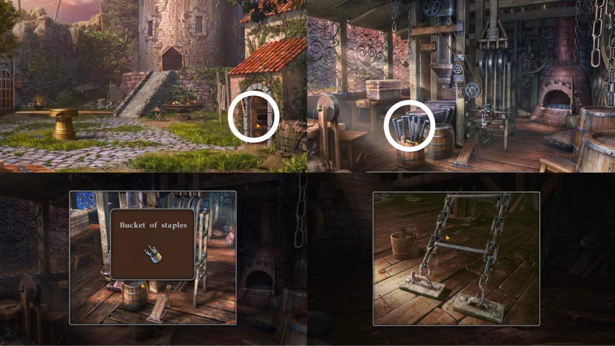 crafting a ladder from the chain and staples