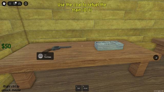 Buying a gun in Dead Rails.