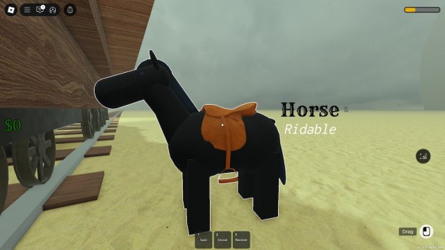A black horse in Dead Rails.