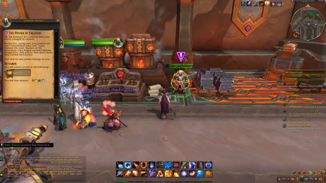 Catalyst NPC and initial quest in Dornogal World of Warcraft with players and NPCs nearby.