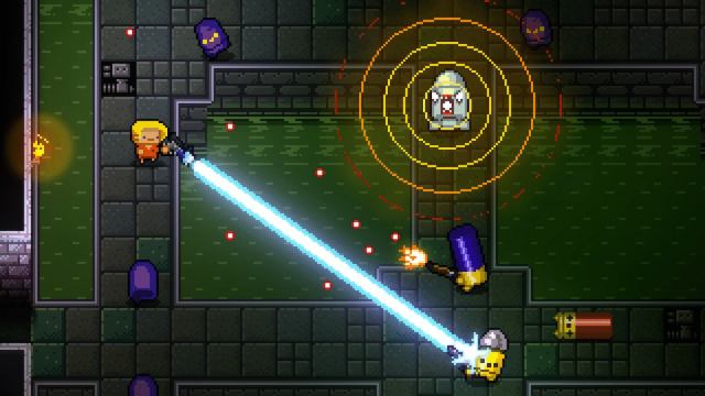 Fighting in Enter the Gungeon.