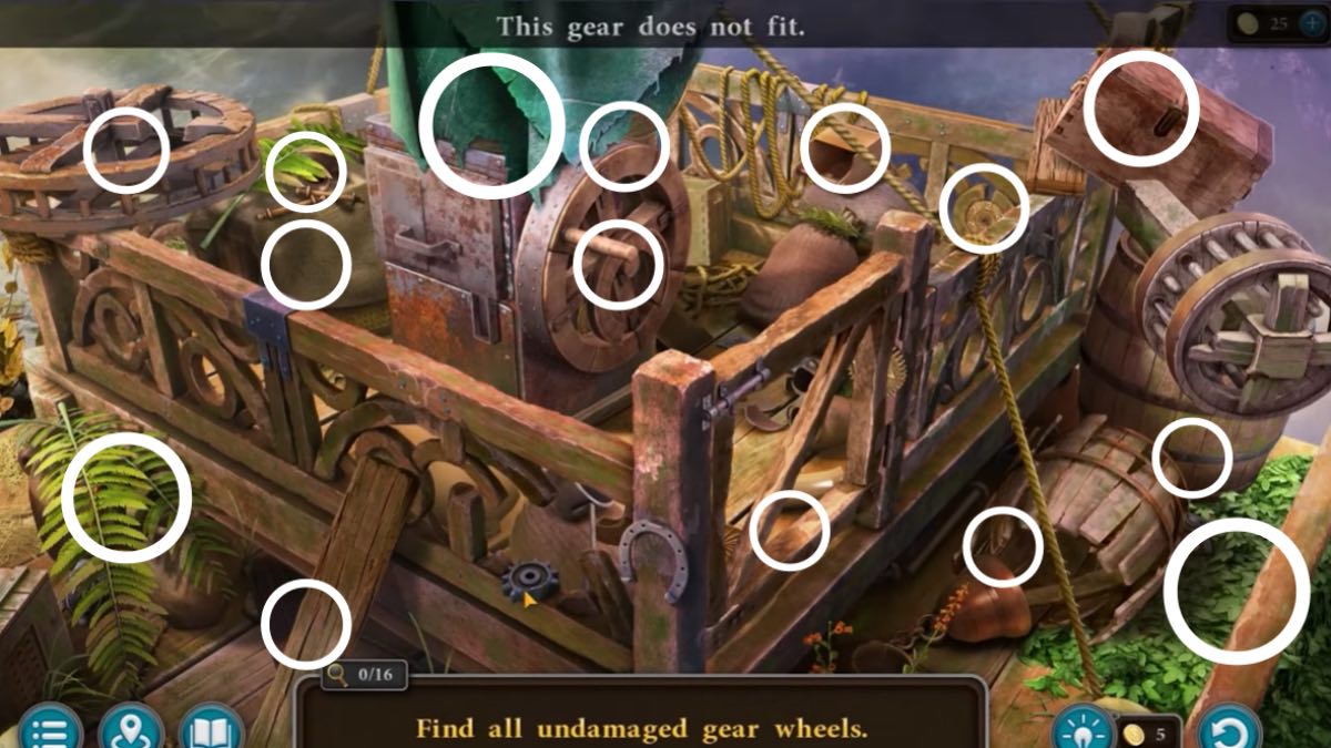 find all the gears circled