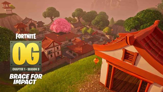 cover art featuring the Lucky Landing POI in Fortnite.