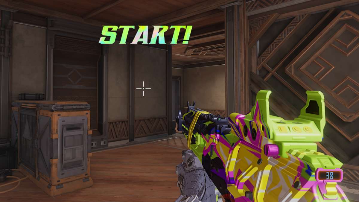 FragPunk player beginning a round with their rifle equippped.