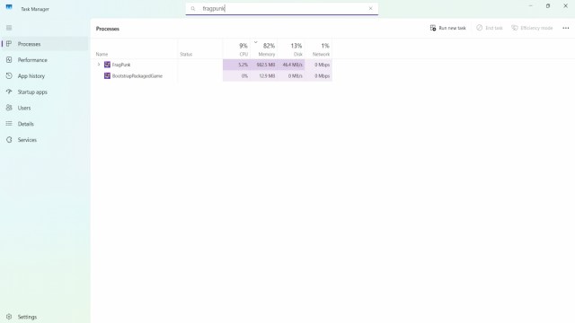 FragPunk processes in Windows Task Manager.