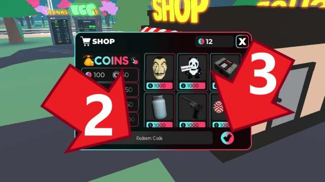TOD Code redemption tab in the Shop menu