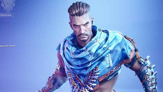 Jaguar, a Lancer in FragPunk wearing a blue poncho.