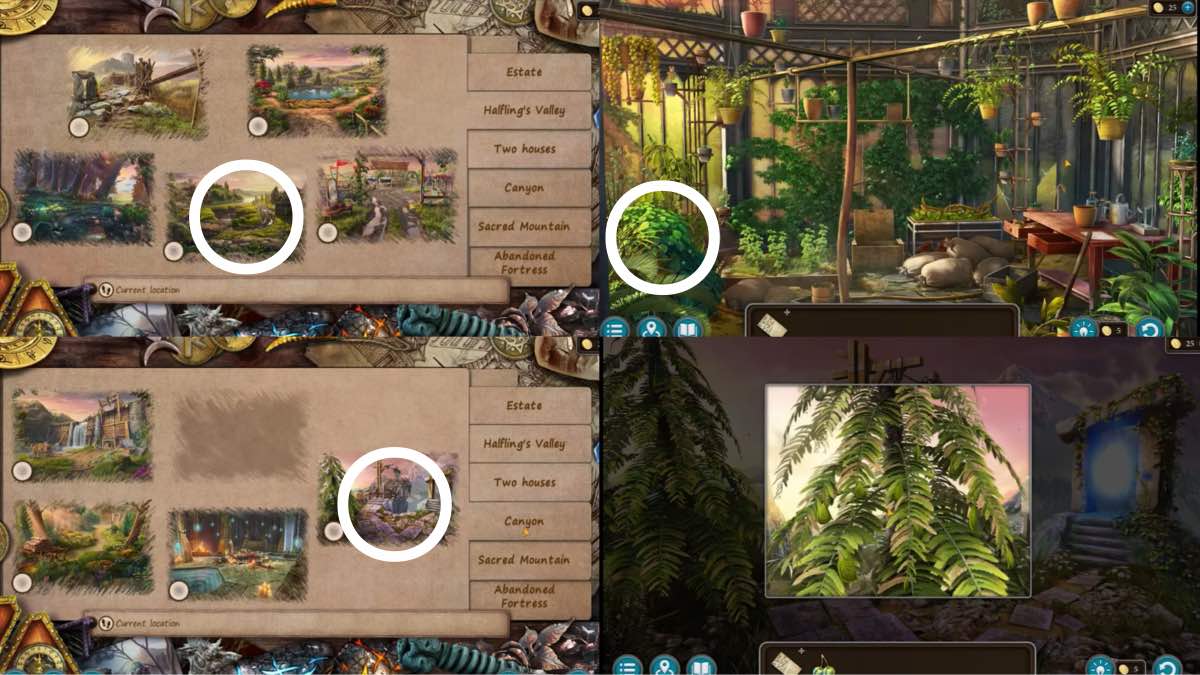 map to greenhouse and spruce tree at the canyon