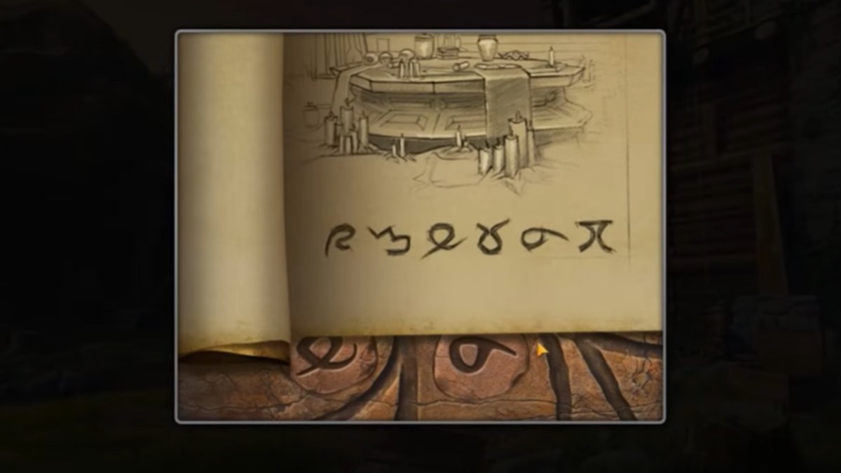 puzzle solution with symbols on a paper