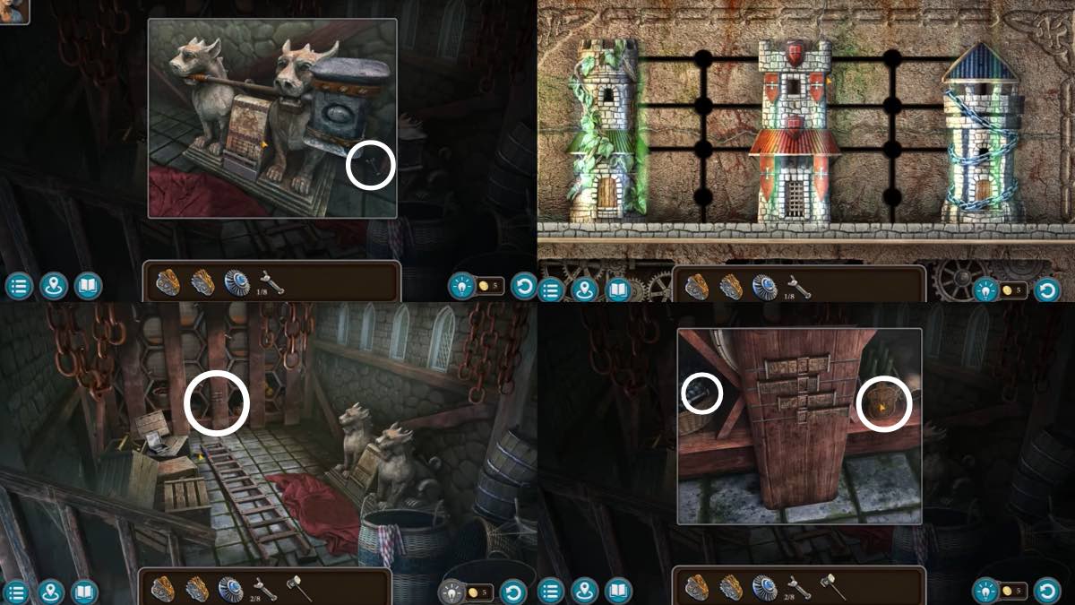 solving the puzzle to get the hammer and finding more items