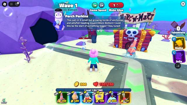 The event stage in Spongebob Tower Defense in Roblox The Hunt: Mega Edition.