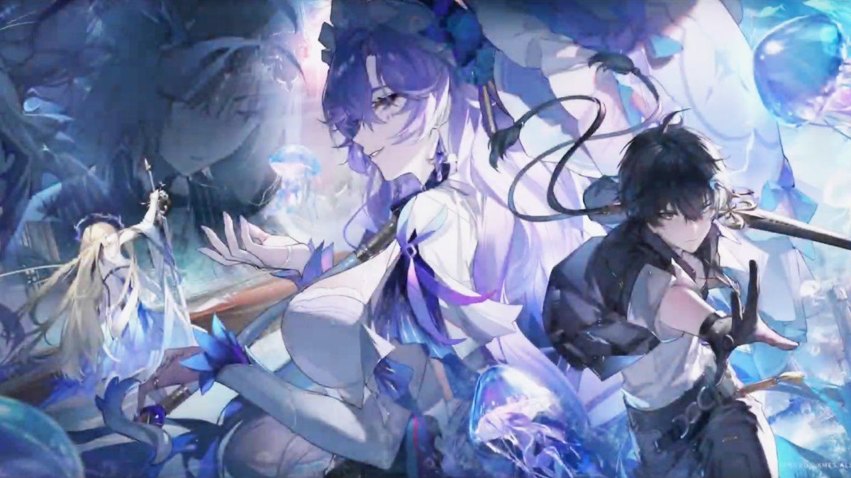 Wuthering Waves Version 2.2 key art with rover cantarella and carthetya