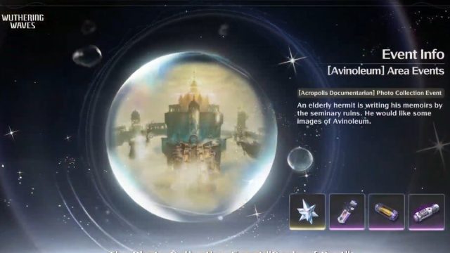 Wuthering Waves photo event page screen with rewards