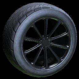 Dieci Wheels in black in the Rocket League inventory.