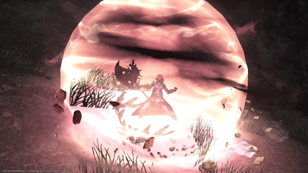 Screenshot showing the Warrior entering enraged state.