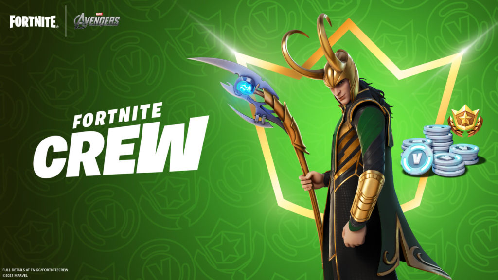 Loki in his horned helmet and staff is shown on the right in his Asgardian robe of sorts.
