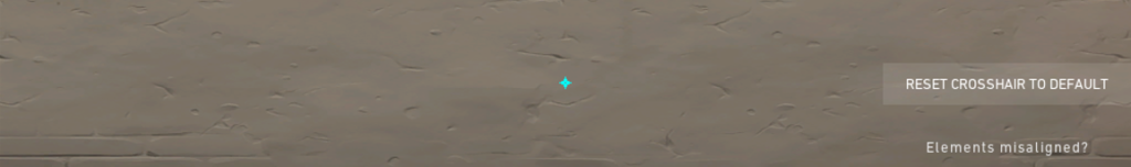 Screenshot of a customized shuriken crosshair in VALORANT.