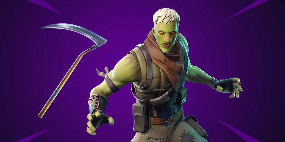 A zombie Jonesy and a scythe
