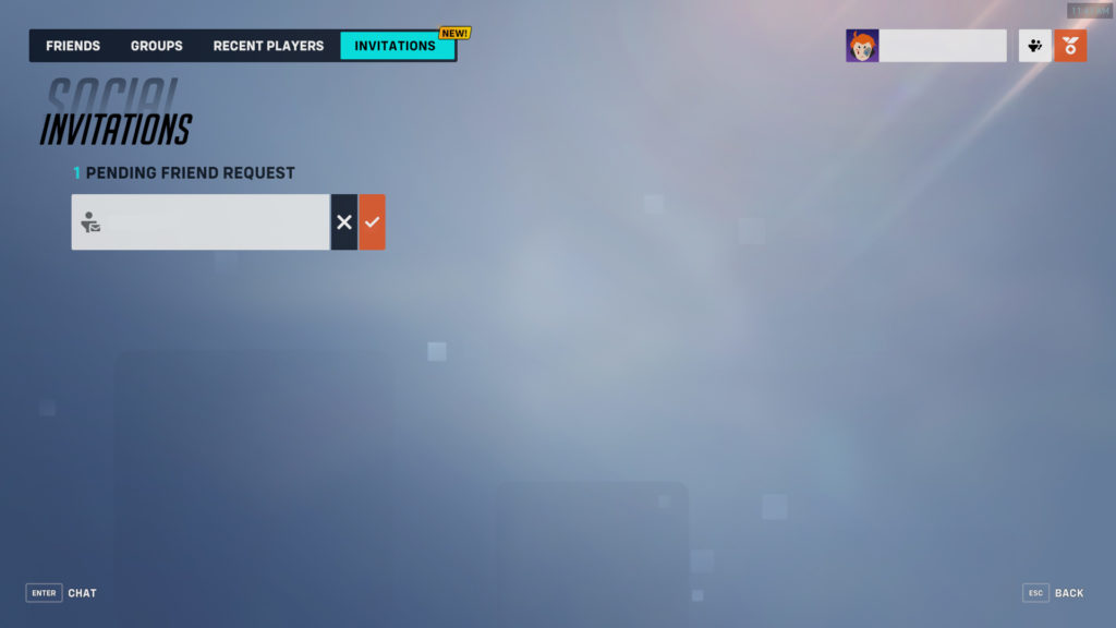 The invitation screen in Overwatch 2.
