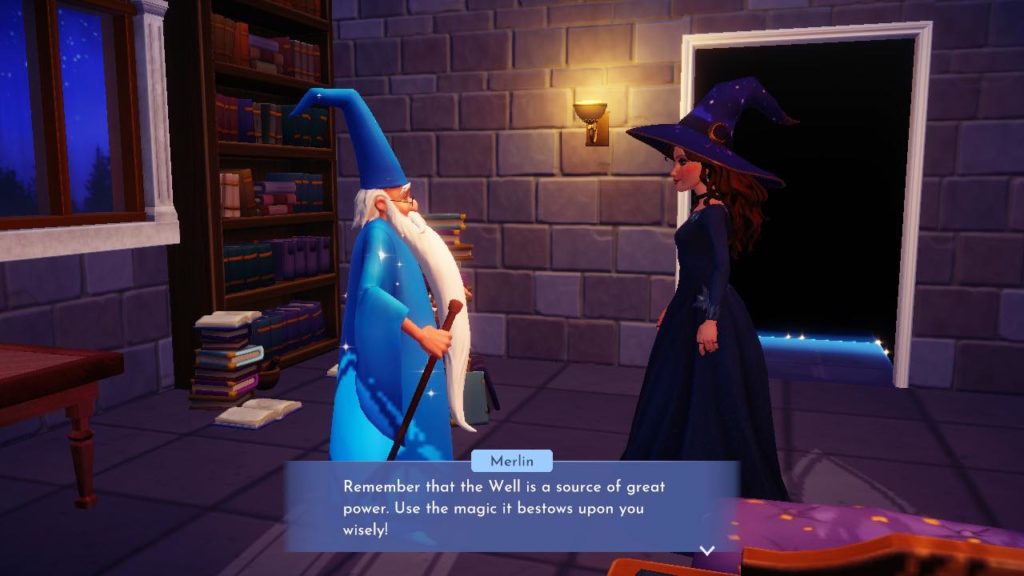 merlin in his house in Disney Dreamlight Valley