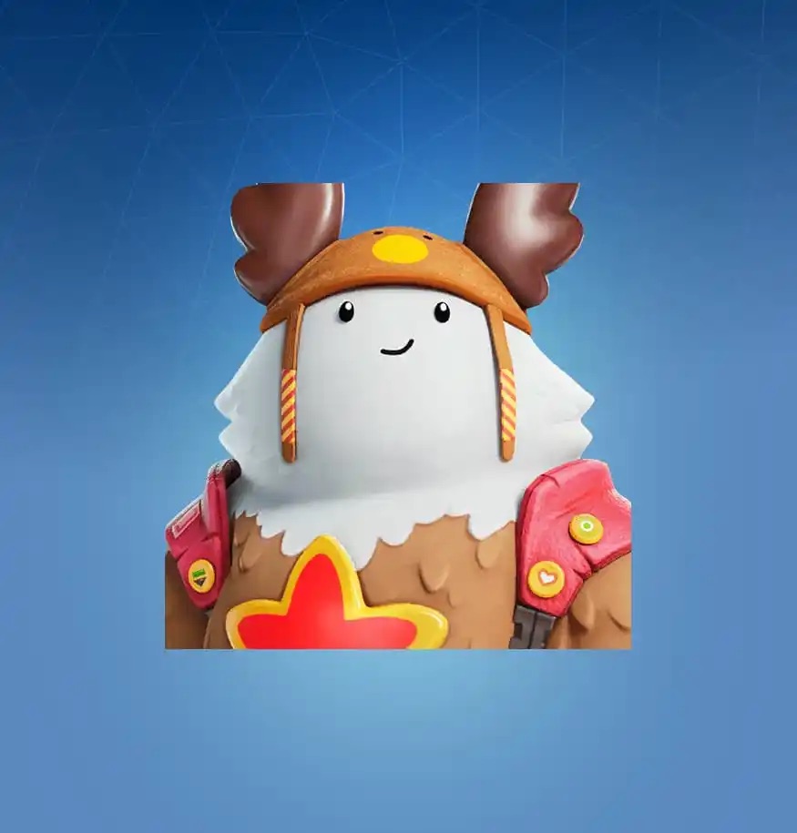 The Guff skin in Fortnite styled like a reindeer, with a brown hat and outfit.