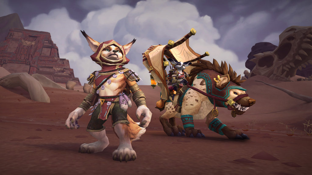 Vulpera standing next to the class mount