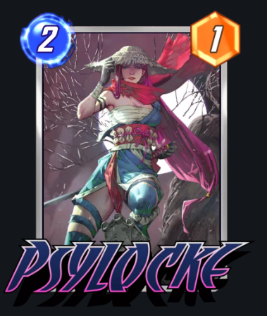 Ninja Psylocke poses with her katana, one hand on the brim of her straw hat.