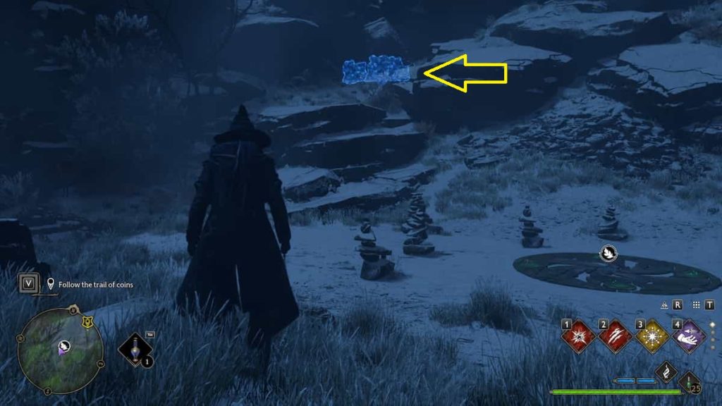 Using Revelio to reveal the a stone barrier in Hogwarts Legacy